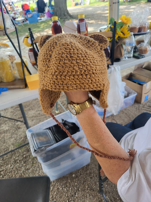 Crochet bear hat